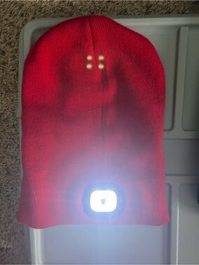 Red Light-Up Knit Beanie